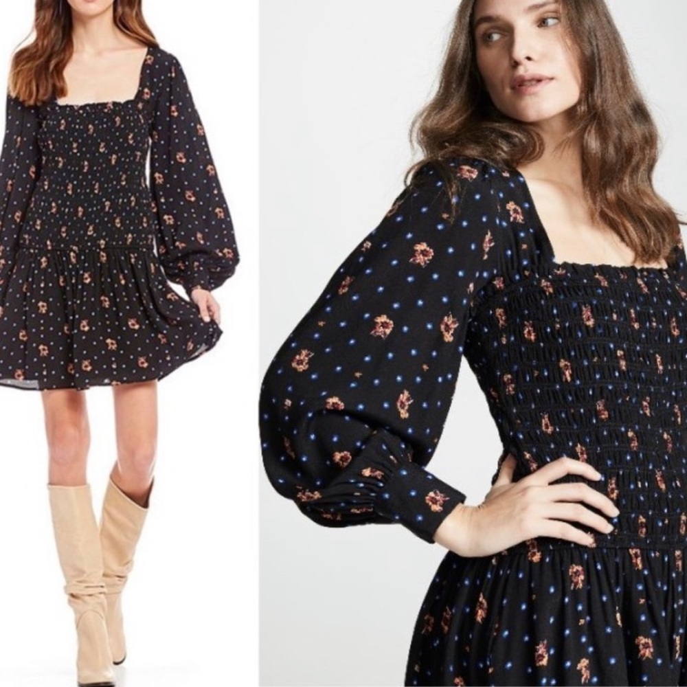Free people smocked two faced floral mini